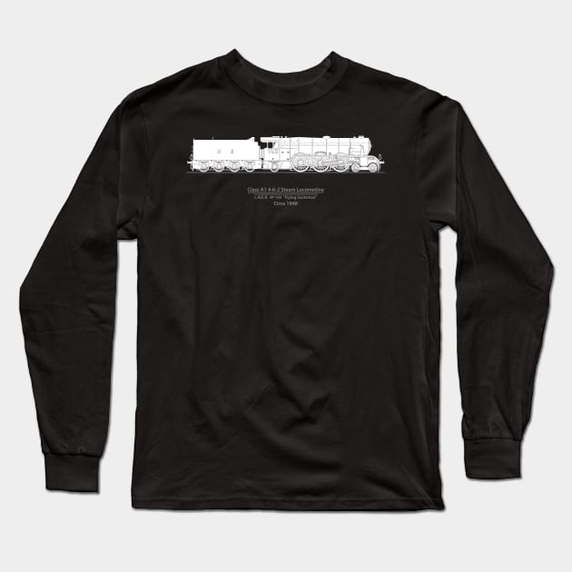 Flying Scotsman Circa 1946 Long Sleeve T-Shirt by SteveHClark